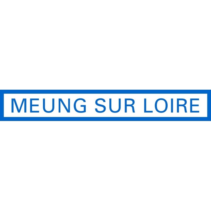 Ma plaque de gare rectangulaire fond blanc contour et  texte bleu
