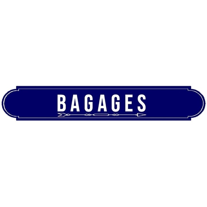 Ma plaque de gare rectangulaire oreilles fond uni liseret fleche