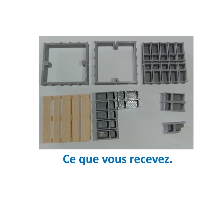 Palette, entamée, de parpaings, échelle zéro, 1/43,5