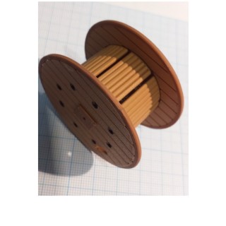 Touret Sncf de câble, vide, en bois. Echelle zéro 1/43,5
