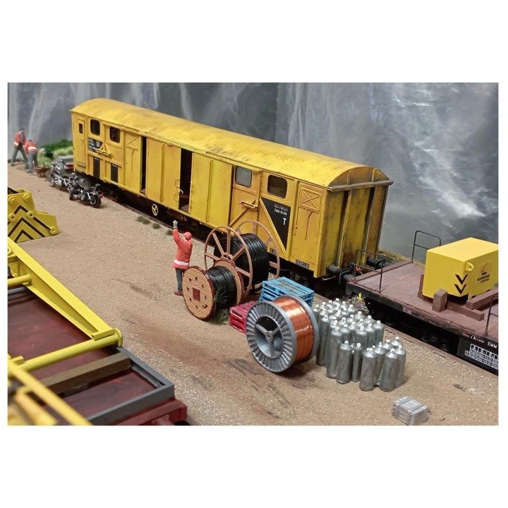 Touret Sncf de câble, vide, en métal. Echelle zéro 1/43,5