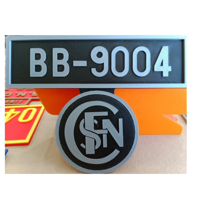 Plaque Frontale BB 9004, impression 3D. Largeur : 17 CM.