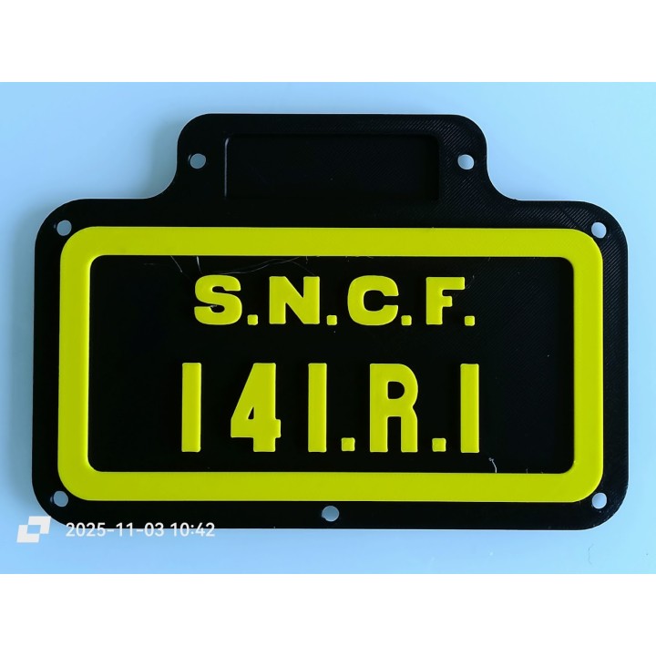 141 R 1 Plaque de numérotation personnalisable, réalisée en impression 3D, longueur 240 mm
