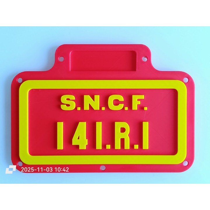 141 R 1 Plaque de numérotation personnalisable, réalisée en impression 3D, longueur 240 mm