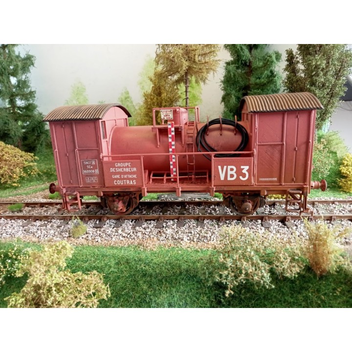 Wagon désherbeur K203, dépôt d'attache Coutras. Echelle zéro,  1/43,5 . VB3