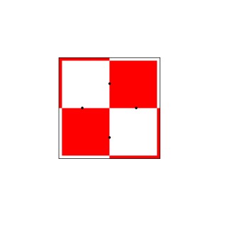 Carré rouge et blanc