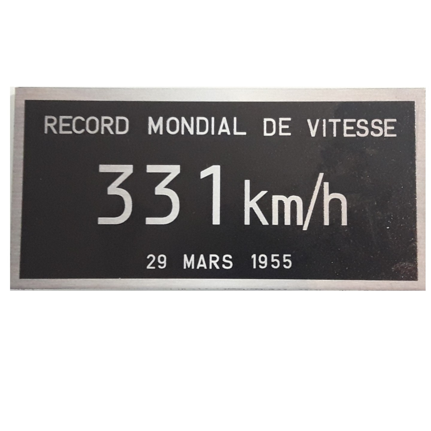 Plaque record du monde de vitesse BB 9004 331 KM/H 15 cm