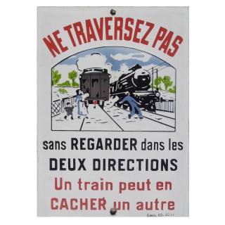 Plaque de passage à Niveau émaillerie Edmond Jean.
