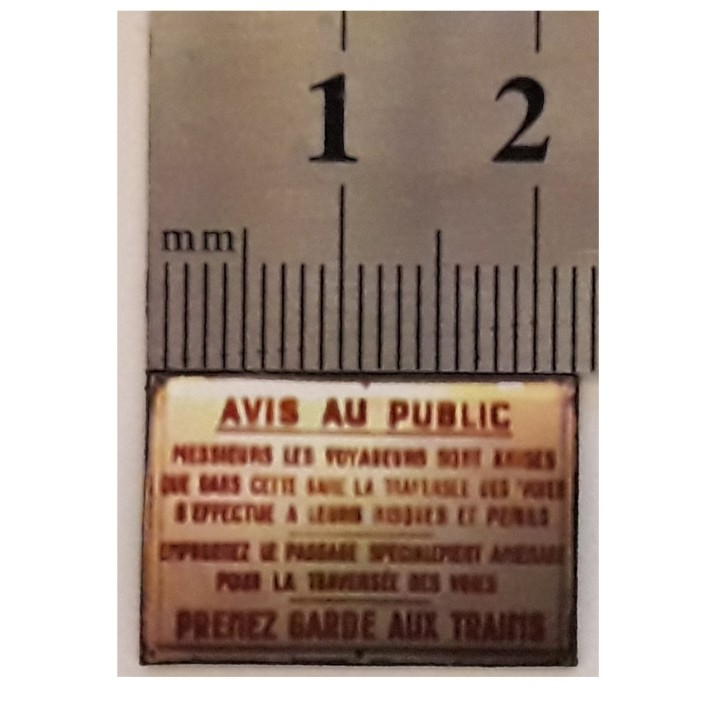 Avis au public échelle zéro 1/43,5